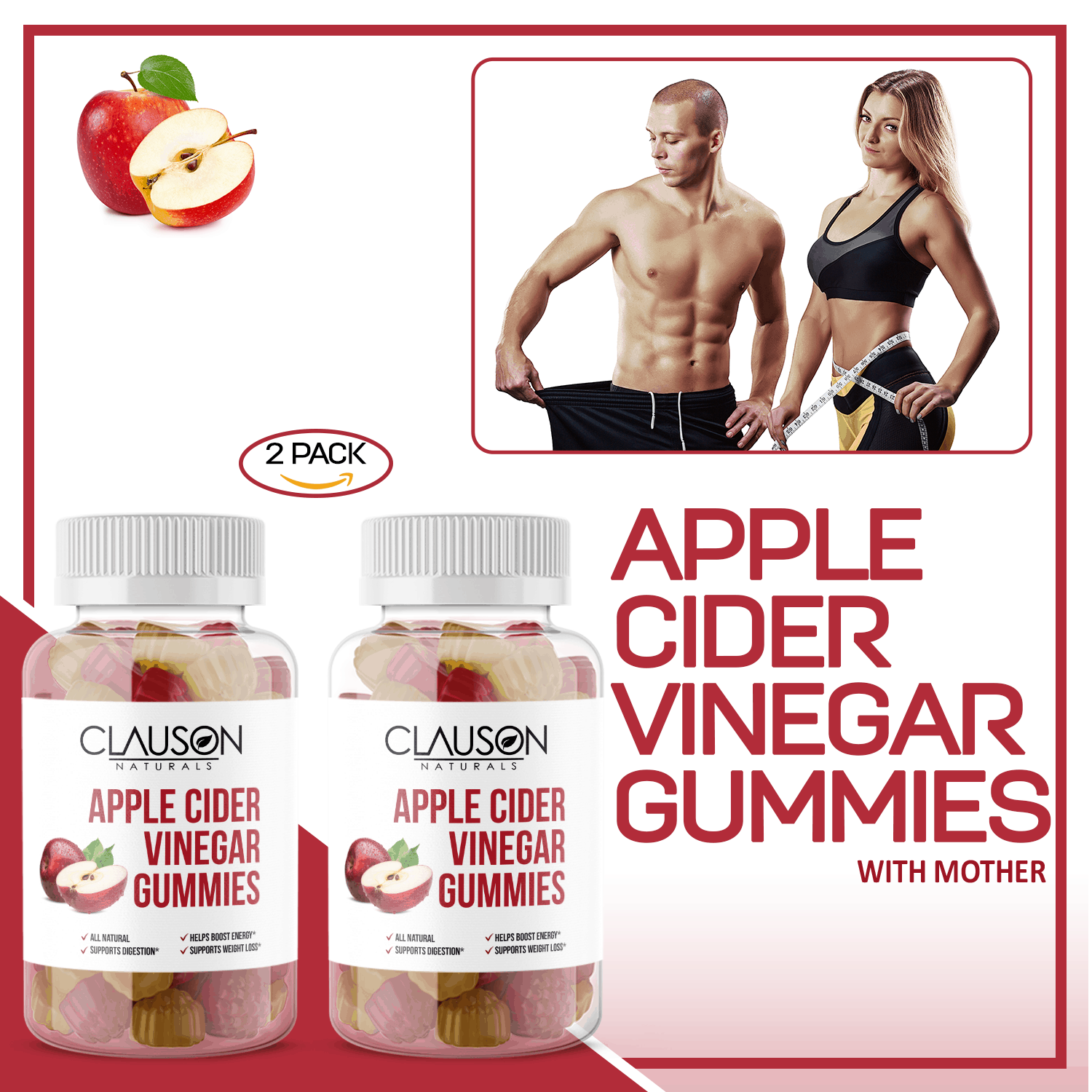 Apple Cider Vinegar Gummies - High-Potent 500mg AVC